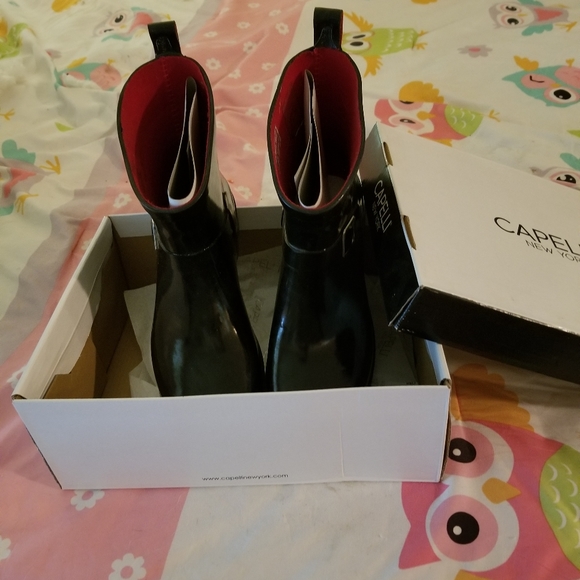 Black ankle rubber boots size 8 - Picture 3 of 4